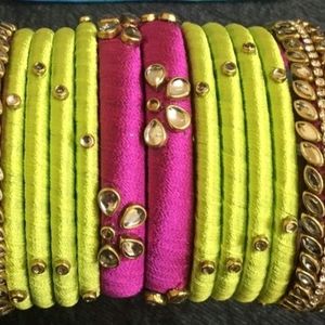 Handmade Silk Thread Bangles Set