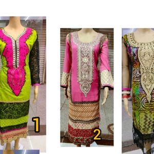 Women's Pack Of 3 Long Kurti 😍