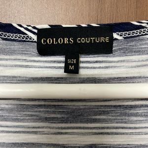 Sale ! Colours Couture Medium White And Blue Top