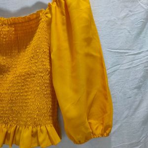 Yellow Mustard Crop Top (Stretchable)