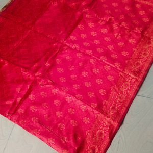 Pink Colour Banaras Silk Saree