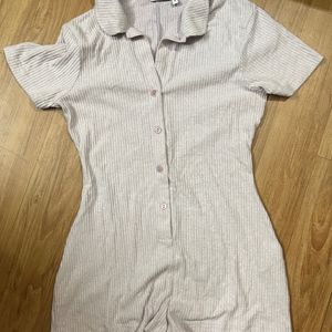 Ribbed Lavender Playsuit