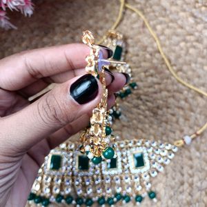 Green kundan Jewellery Set For Women