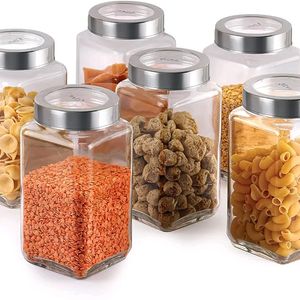 New Cello Fresh Glass Storage Jar Container 6 Pc