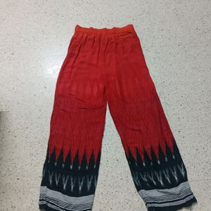 Dark Red & Orange Salwar Pants
