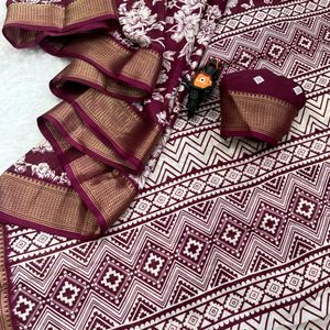 Crepe Saree Maroon Colour