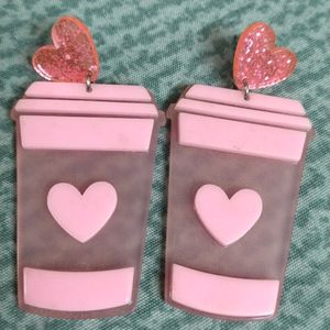 Plastic Little Heart Beautiful Ear Rings