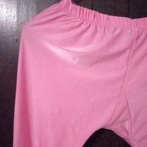 Pink Crepe Kurti Andahining Smooth Legging