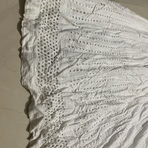 Chikankari White Gown