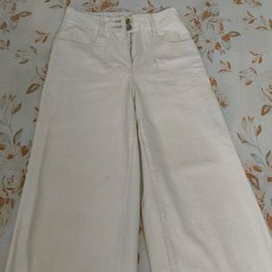 white flared jeans