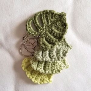 Crochet Leaf Keychain