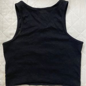 Black Graphic Tank Top