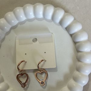 Rose gold heart earrings