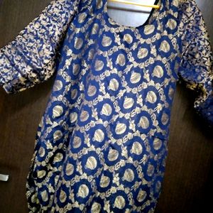 Blue Banarasi Kurta Set With Palazzo 💙