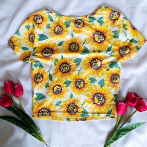 Shein Sunflower Crop Top