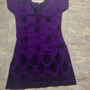 Midnight Violet Black Embroidered Kurta set