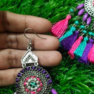 Multicolored Tassel Earrings