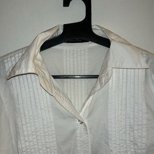 White Pleated Shirt