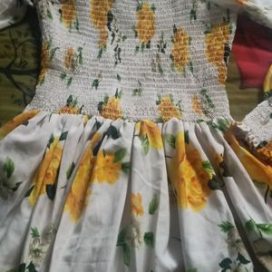 White Dress With Yellow Flowers