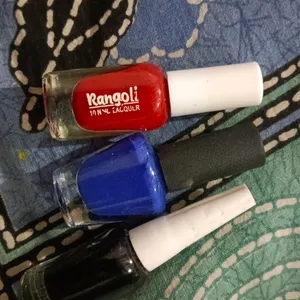 3 Nail Paint Black Red Blue