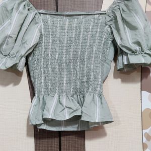 Green Peplum Top