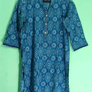 Srishti L aqua blue Kurta With Pocket