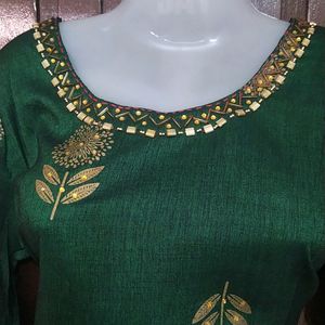 Beautiful Green Kurti Set No Dupatta