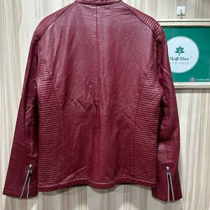 Biker PU Leather Maroon Jacket