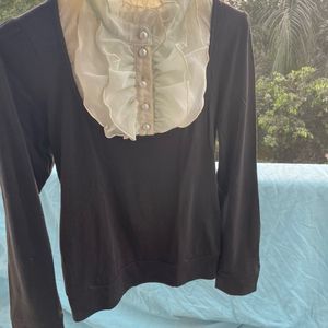 Black Ruffle Top