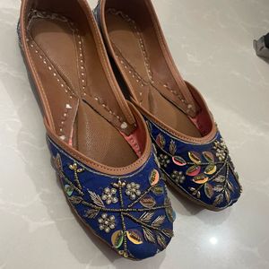 Footwear Ethnic Dabka Work Zardosi Wor Heels Flats