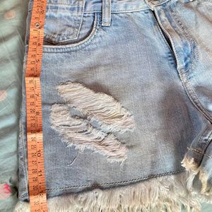 AJIO washed denim shorts