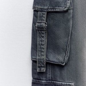 ZARA Mid Rise TRF Multipocket Denim Cargo