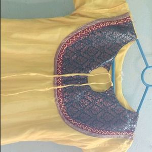 Haldi Frock Suit With Dupatta