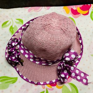 Purple Beach And Sun Hat