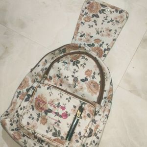 Beautiful Off White, Cream and Pink College Bag