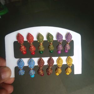 Set Of 6 Multiple Colored Earrings