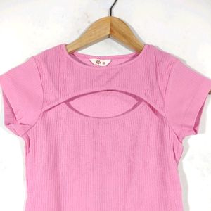 Pink Front Cutout Top