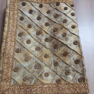 Golden Flower Shawl (Dupatta)