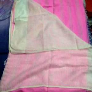 White And Pink Silk Saree