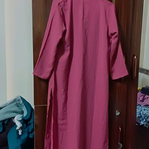 Pink Polyster Kurta Women