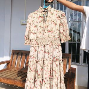 Women Georgette Shift Dress Floral Print