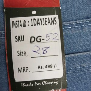 DG-52 Size-28 Straight Women Denim Jeans