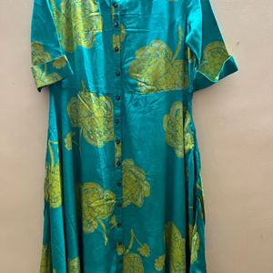 Light Green Yellow Flower Printed Dress