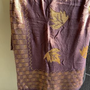 Mauve Color Shawl For Festive Occasions.