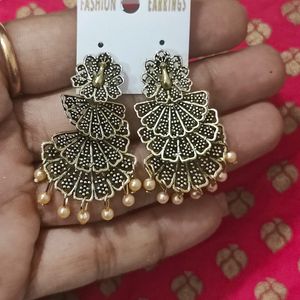 Golden Oxidised 3 Combo Earrings