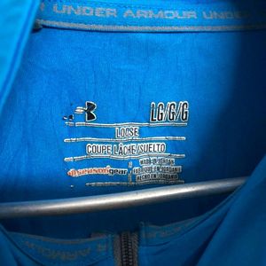 Under Armour Heat Gear Loose  Zip Blue T Shirt