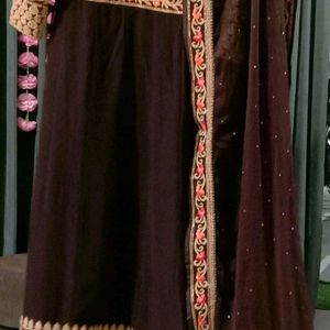 Women Ethnic Gown With Pant & Dupatta