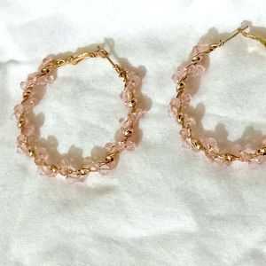 Pink Cherry Blossom Hoops