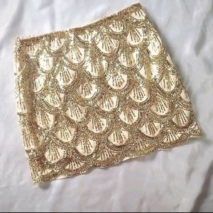 Branded Golden Sequins Short Flawless Skirt ✨️