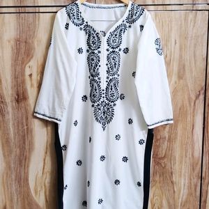 Black Chikankari Work Kurti Size-46